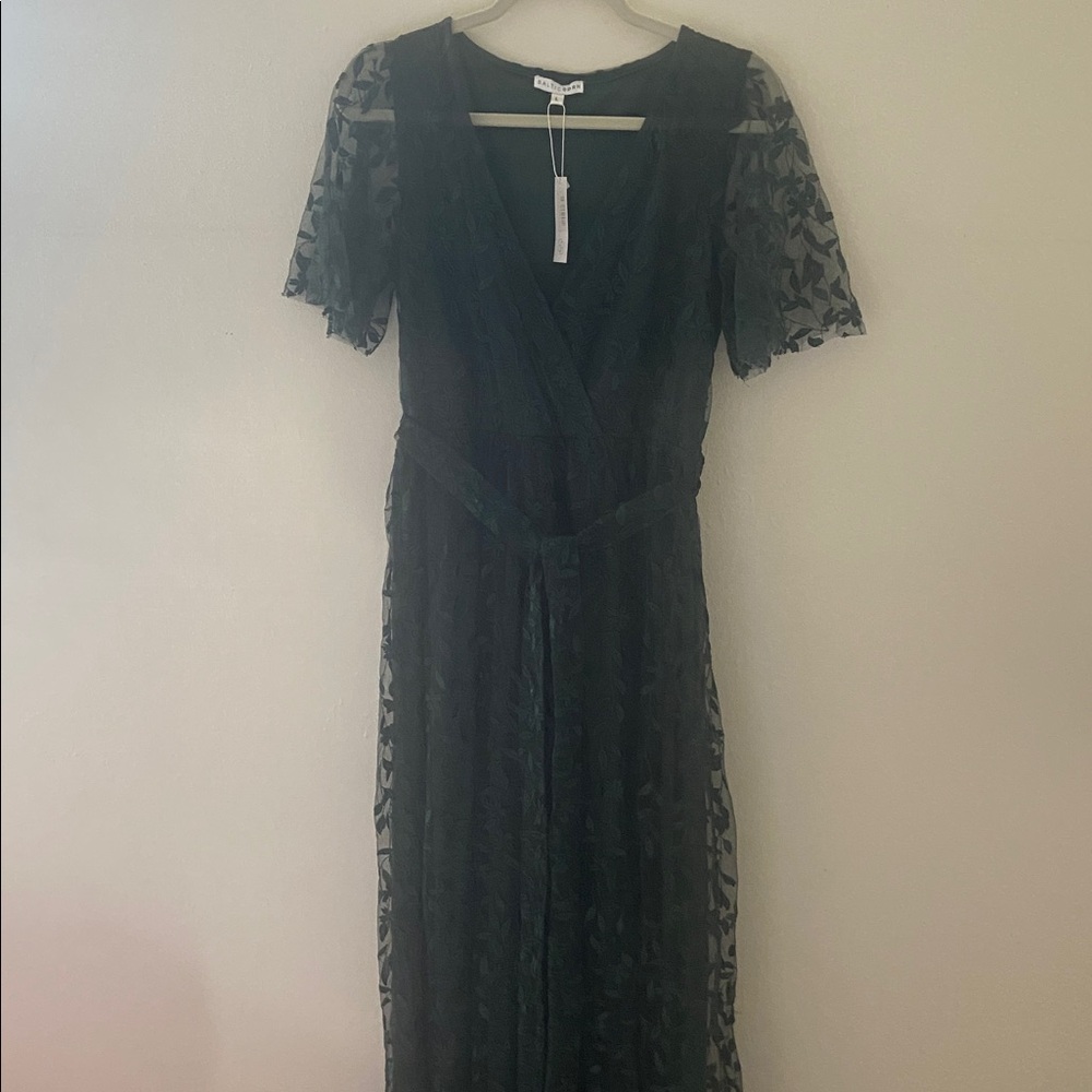 Baltic Born Emerald Green Maxi Dress with Leaf Embroidery - Picture 11 of 11